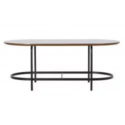 TABLE BASSE STYLE MARBRE NOIR OVAL 99,5X