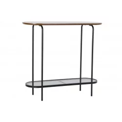 CONSOLE STYLE MARBRE NOIR 90X30X80CM NOI