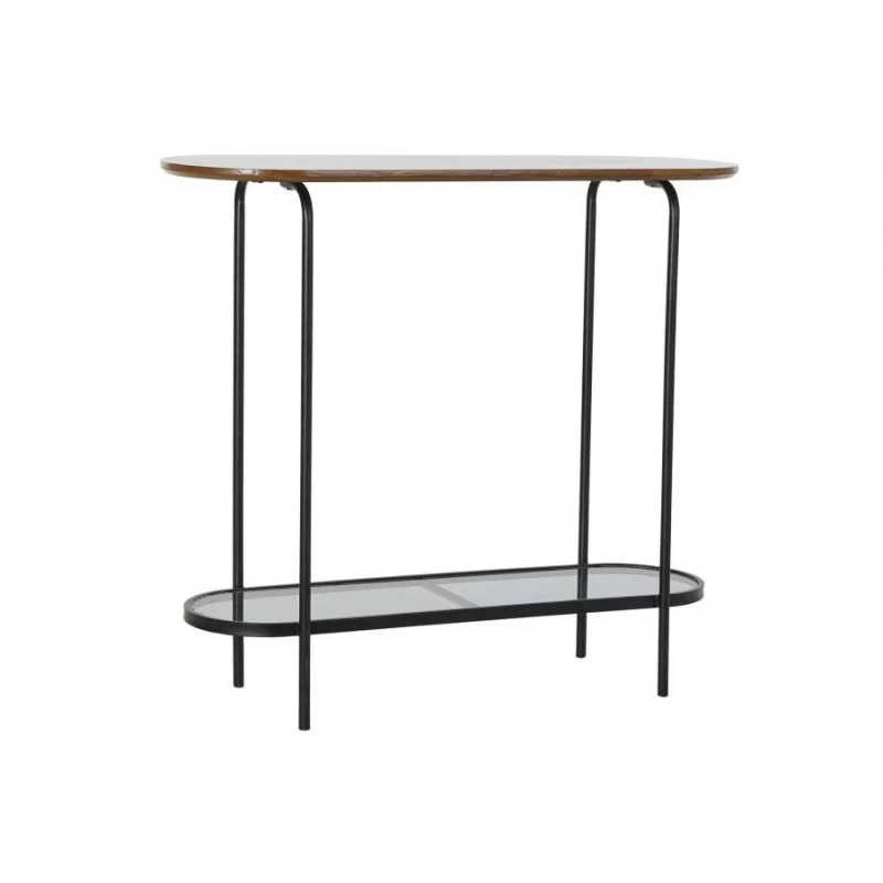 CONSOLE STYLE MARBRE NOIR 90X30X80CM NOI