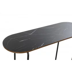 CONSOLE STYLE MARBRE NOIR 90X30X80CM NOI