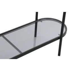 CONSOLE STYLE MARBRE NOIR 90X30X80CM NOI