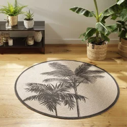 TAPIS ROND TROPIC NATURE D120 CM COTON