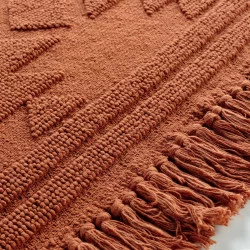 TAPIS RECT CILAOS TERRACOTTA A FRANGES 6