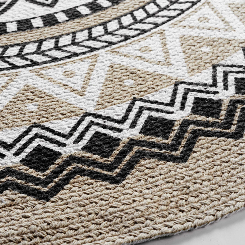 TAPIS ROND YABA D120 CM COTON IMPRIME