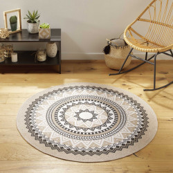 TAPIS ROND YABA D120 CM COTON IMPRIME