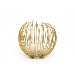 BOUGEOIR METAL OR 16X16CM