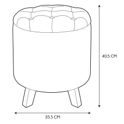 COFFRE POUF ROND ELEONOR GRIS