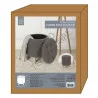 COFFRE POUF ROND ELEONOR GRIS