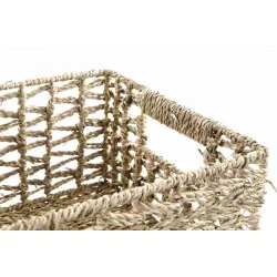 CORBEILLE FIBRE NATUREL 37X27X16CM GM