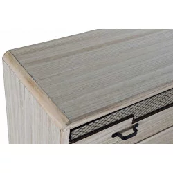 Commode Edwige 3 tiroirs bois paulownia et métal 80x38x79cm