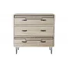 Commode Edwige 3 tiroirs bois paulownia et métal 80x38x79cm