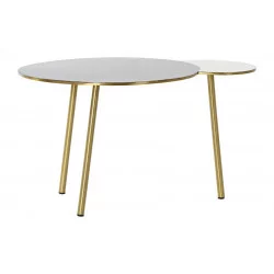 TABLE BASSE DOREE ALUMINIUM 67X50X37CM