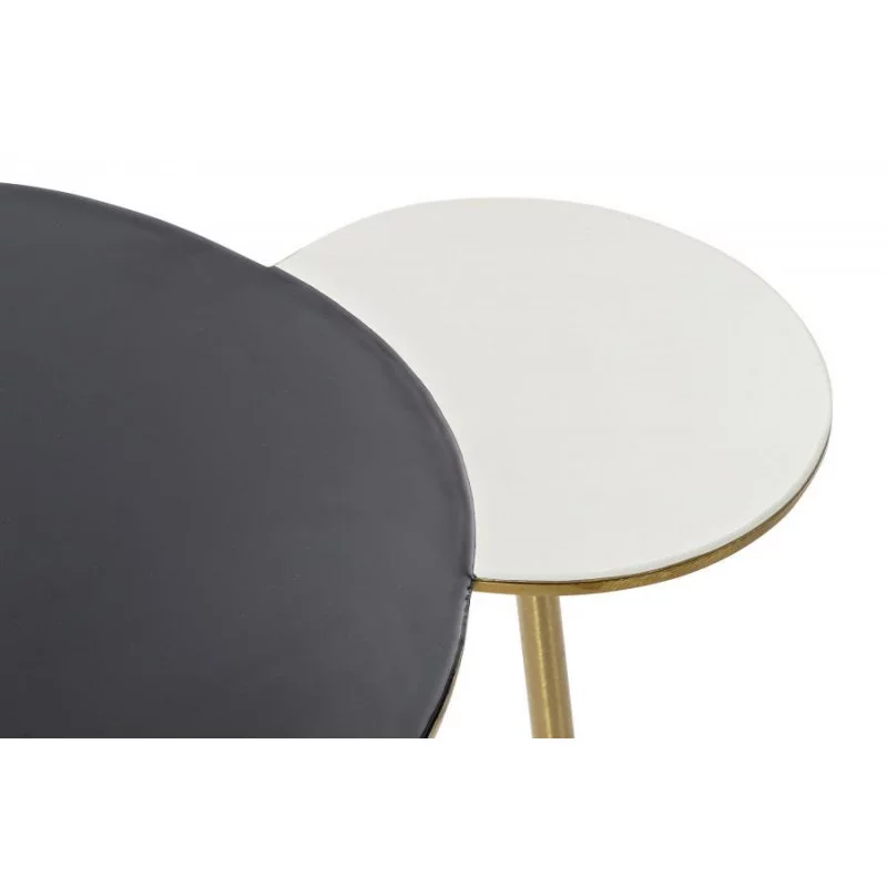 Table Basse Design Marbre Et Or - Salon Blanc Avec Rangement Ginhow