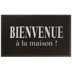 TAPIS D'ENTREE MAISON GRIS/NOIR 45 X 75
