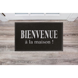 TAPIS D'ENTREE MAISON GRIS/NOIR 45 X 75