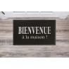 TAPIS D'ENTREE MAISON GRIS/NOIR 45 X 75