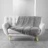 PLAID A FRANGES CAYENNE GRIS 125x150CM