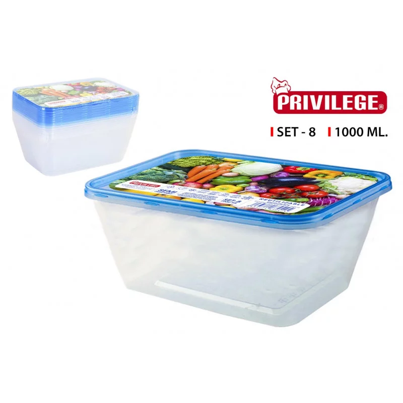 SET 8 BOITES ALIMENTAIRE 1000ML REUTILIS