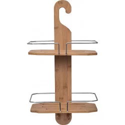 SERVITEUR DE DOUCHE 2 TABLETTES - BAMBOU ET MÉTAL