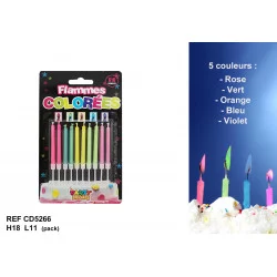 BOUGIE FLAMME COLOREE 10 PCS
