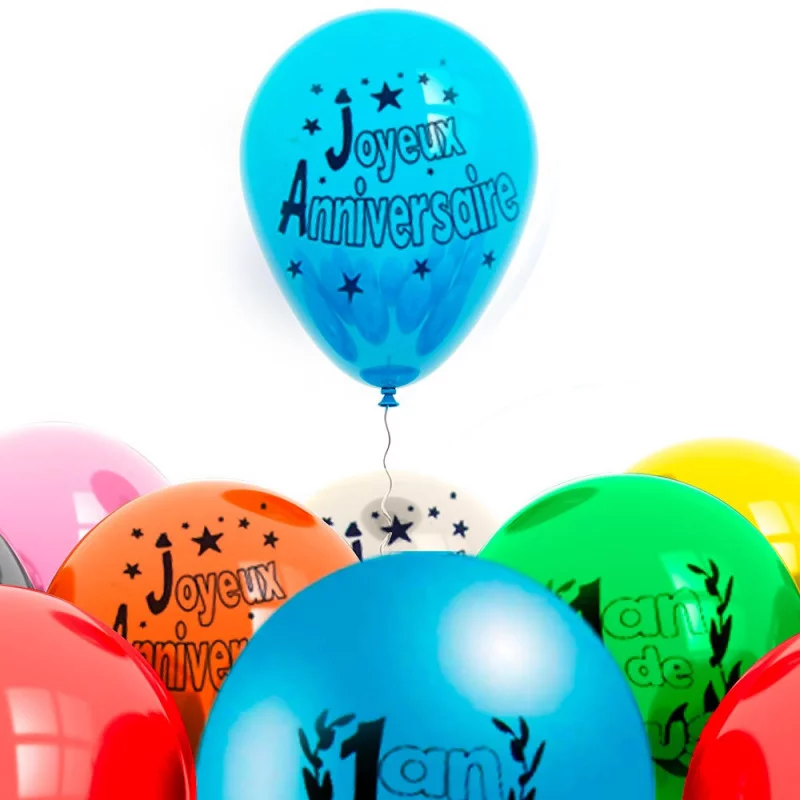 SACHET 8 BALLONS ANNIVERSAIRE