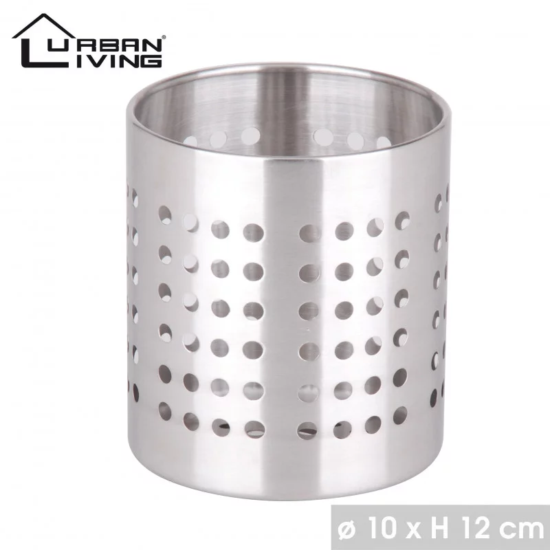 POT A COUVERTS INOX D10CM H12CM