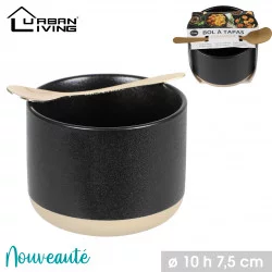 POT A TAPAS NOIR MAT EN CERAMIQUE AVEC C