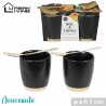 TASSE CAFE X2 NOIR MAT CERAMIQUE AVEC CU