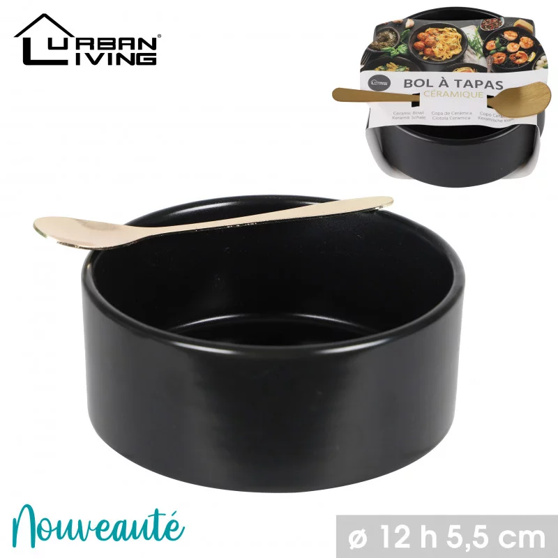 POT A TAPAS NOIR MAT EN CERAMIQUE AVEC C