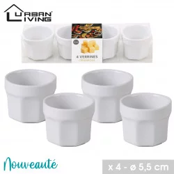 VERRINES X4 BLANC EN CERAMIQUE D5,5CM