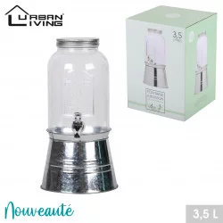 FONTAINE A BOISSON EN VERRE 3,5L AVEC SU