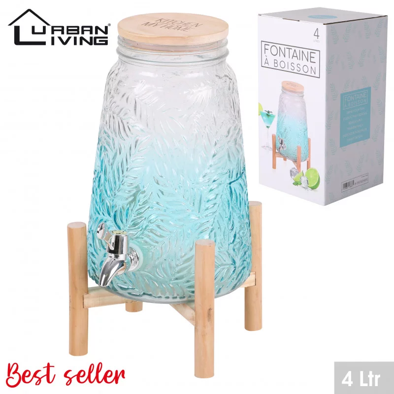 FONTAINE A BOISSON EN VERRE COLORE 4L AV