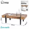 TABLE BASSE BRAMS AVEC 2 TIROIRS ET TREP