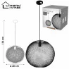 PLAFONNIER ROND METAL NOIR 40X40X118CM