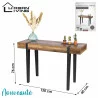 CONSOLE BRAMS AVEC TREPIED EN METAL NOIR