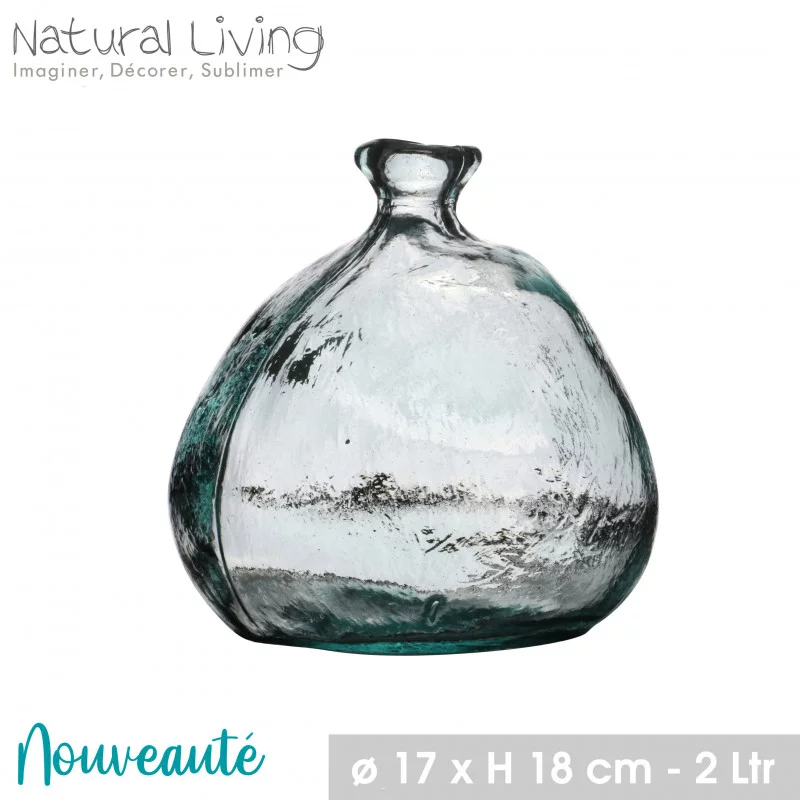 VASE MILA 2L EN VERRE RECYCLE D17cm