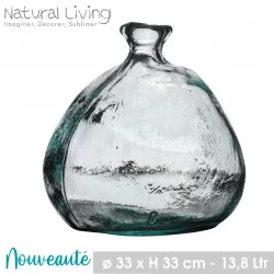 VASE MILA 13,8LTR EN VERRE RECYCLE DIAM