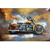 CADRE EN MÉTAL AVEC RELIEF DE MOTO RÉTRO 120x80cm