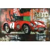 CADRE EN MÉTAL AVEC RELIEF DE VOITURE DE COURSE N°2 120x80cm