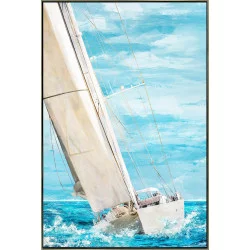 CADRE TOILE VOILIER BLANC 120x80cm