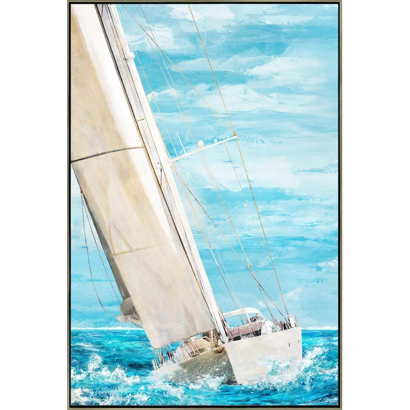 CADRE TOILE VOILIER BLANC 120x80cm