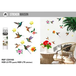 STICKER OISEAUX COLIBRIS