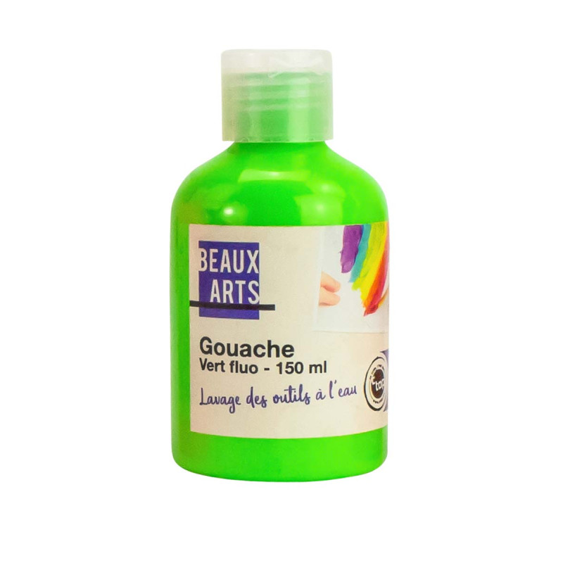 GOUACHE VERT FLUO, BOUTEILLE DE 150 ML