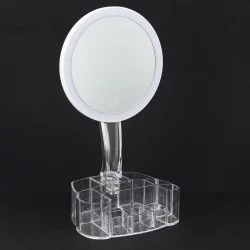 MIROIR LED AVEC RANGEMENT MAQUILLAGE-16.9X11.9X26.5CM ENV.