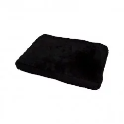 COUSSIN RECT FLUFFY NOIR 80x60xH8CM POLY
