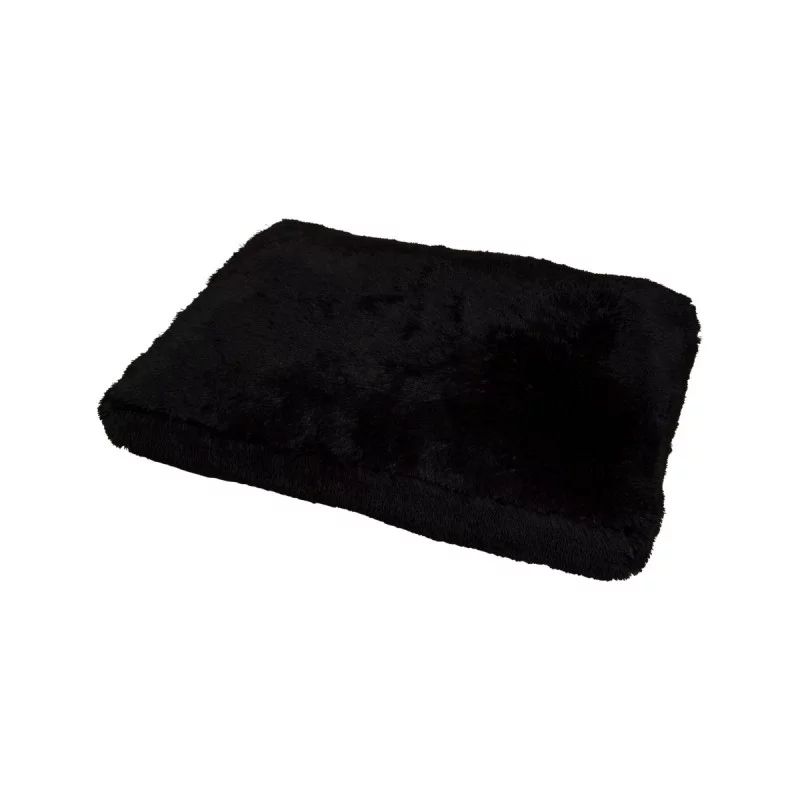 COUSSIN RECT FLUFFY NOIR 80x60xH8CM POLY