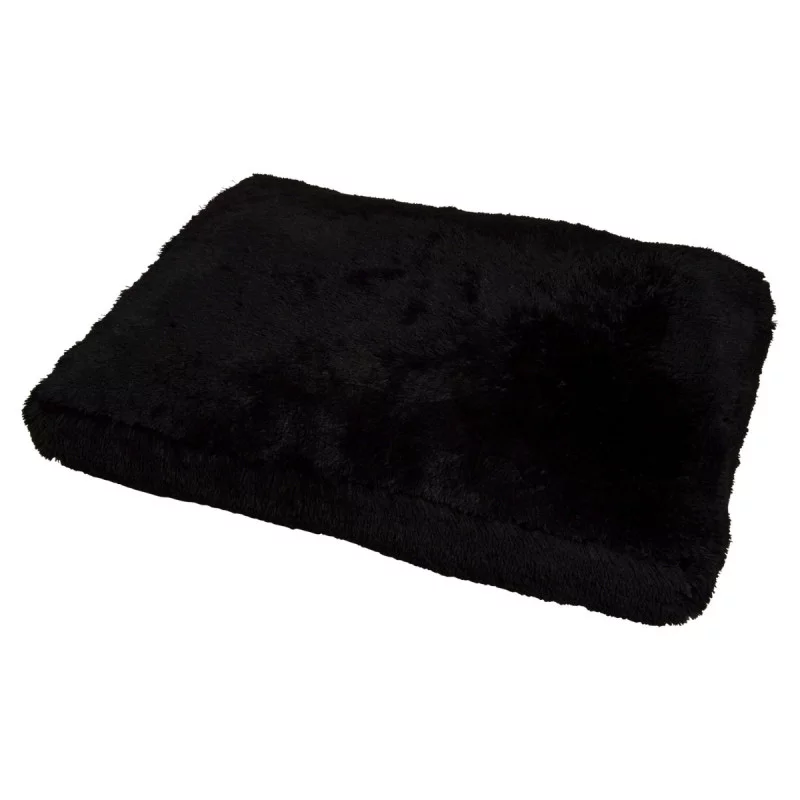 COUSSIN RECT FLUFFY NOIR 10070H10CM POLY