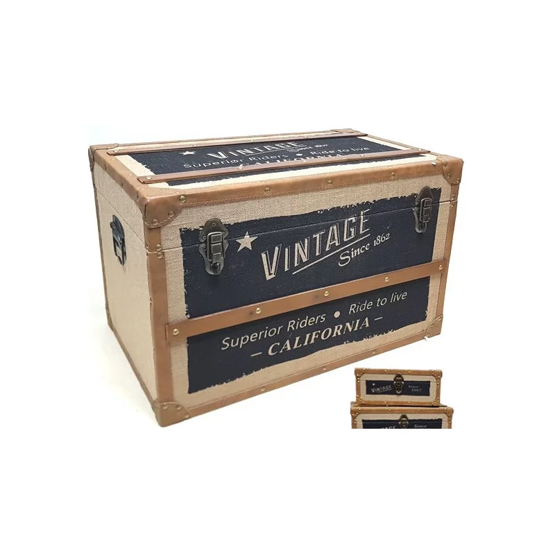 COFFRE VINTAGE- M ENV 48X28 H24CM