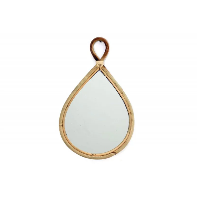 MIROIR ROTIN GOUTTE 47X28CM
