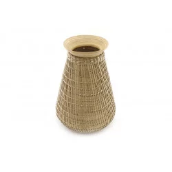 VASE EN BAMBOU ET JONC 23X33CM